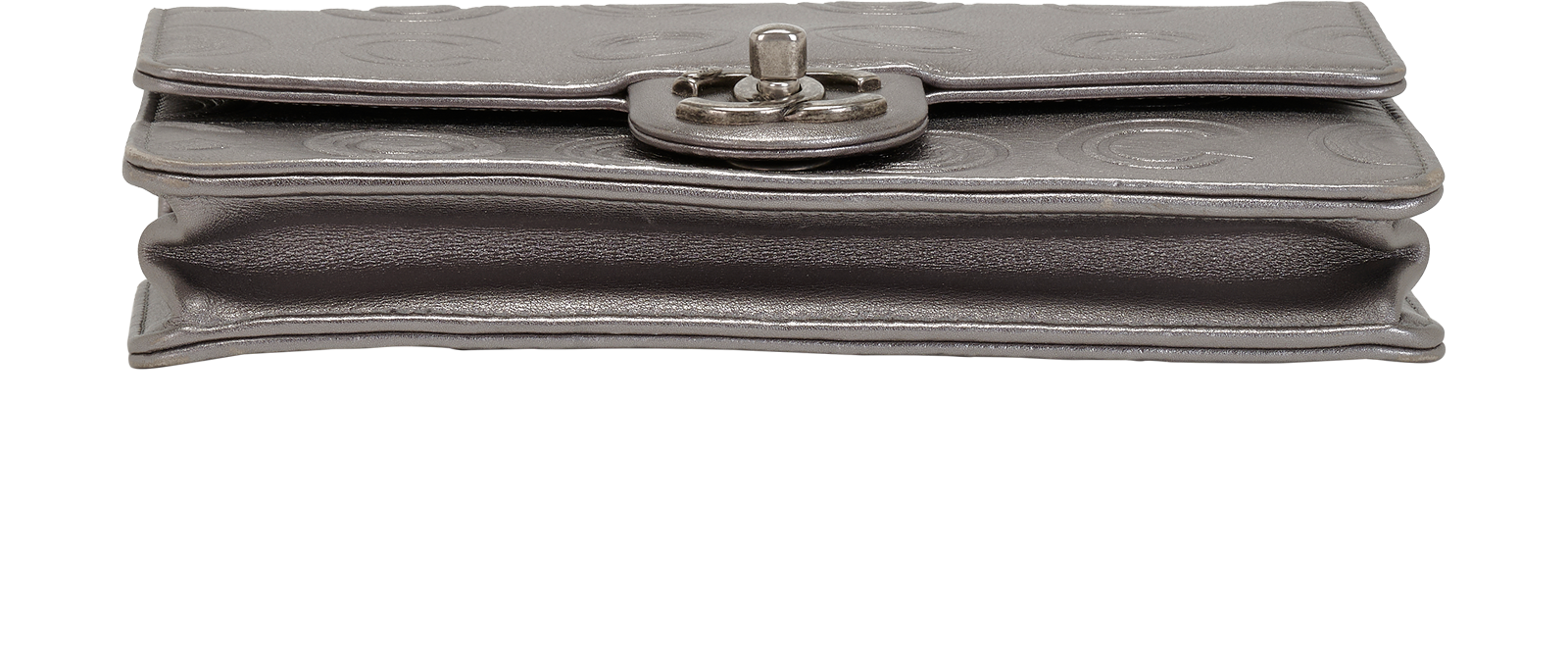 Coco Embossed Mini Flap, &pound;1,900, Handbags, Silver, Pony / Calfskin, Top view